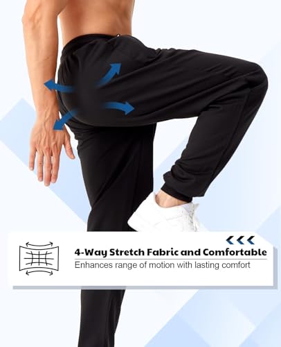 Men's Slim Fit Athletic Joggers with Zipper Pockets - 5 Pack