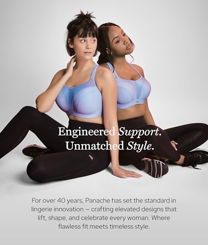Panache Women's Endurance Wired Sports Bra 34F Black Non-Padded Breathable Support