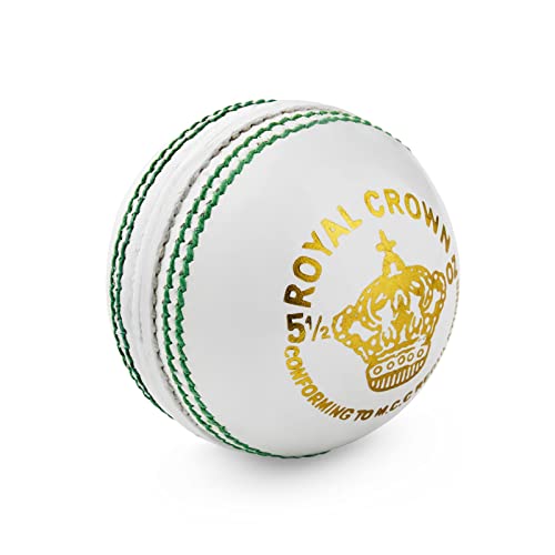White Cricket Balls Pack of 6 - Genuine Leather, Professional Match-Grade