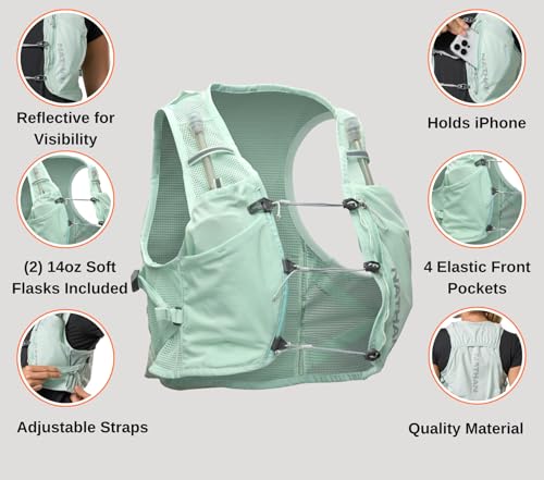 Women's Hydration Vest Large-X-Large - Mesh Breathable Running Pack with Flasks