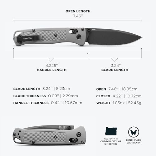 Benchmade Bugout EDC Knife Storm Gray Grivory S30V Blade 535BK-08