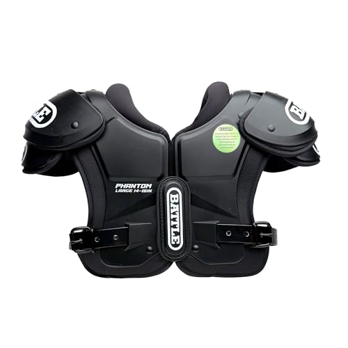Battle Youth Medium Black Phantom Football Shoulder Pads - Impact Protection