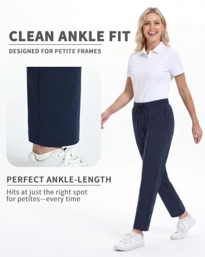 24/26 Inch Stretch Petite Ankle Golf Pants for Women - Navy, Large