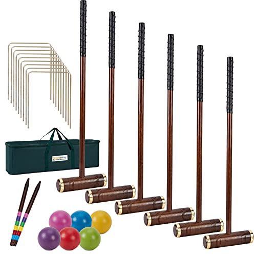 SpexDarxs 35-Inch 6-Player Croquet Set with Wooden Handles - Archaize Color