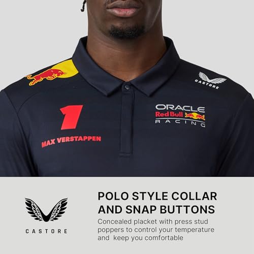 Castore Oracle Men’s Red Bull Racing F1 Polo Shirt Medium - Official Team Driver Apparel