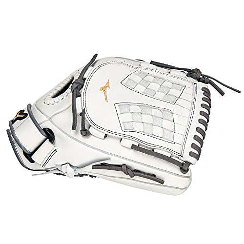 Mizuno MVP Prime Fastpitch Softball Glove 12.5" Right Hand, Trident Web, White-Grey