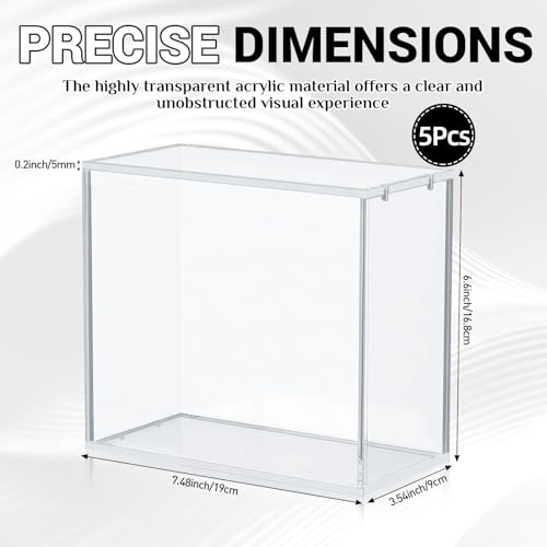 Sliner 5 Pack 5mm Acrylic Card Storage Cases Compatible with ETB Protector