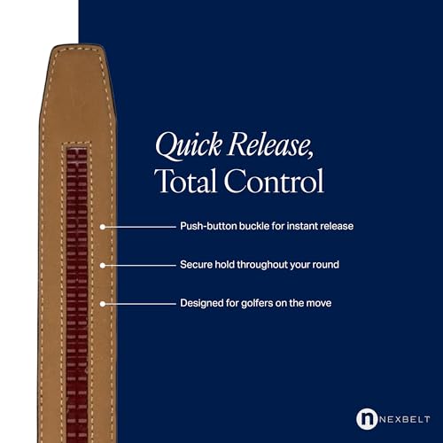 Nexbelt Aluminum Alligator Ratchet Golf Belt Tan 2.0 - Quick Release, Fits Up to 50"