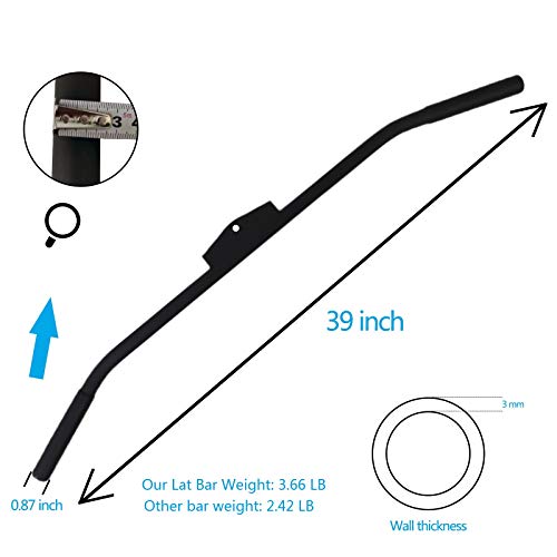 39 Inch Wide Grip Lat Pulldown Bar for Cable Machine - Non-slip Handle, Home Gym Fitness Equipment