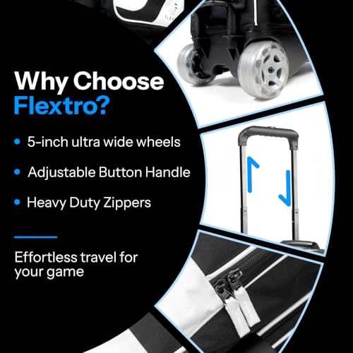 Flextro 3 Ball Bowling Bag Roller - Black & White Modular Design, Sturdy Build