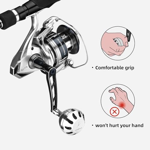 GOMEXUS Power Handle for Shimano Saragosa SW 5000-6000 Spinning Reel Gray Blue
