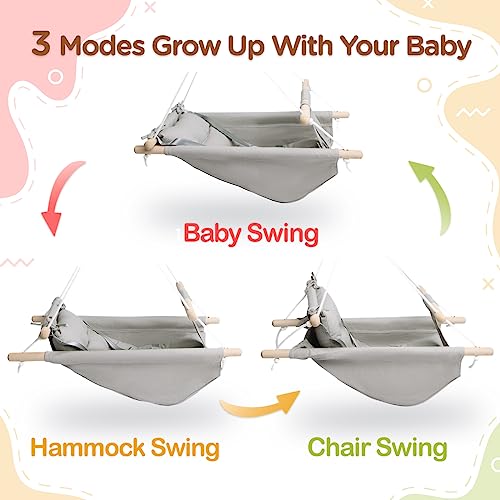 Gray Indoor Outdoor Baby Swing for Toddler & Baby Grow-Up Seat - Safety & Comfort