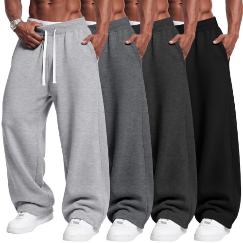 Men's Open Bottom Sweatpants with Pockets - Casual Activewear