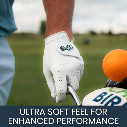 Men's Cabretta Leather Golf Gloves Multi-Pack with Ball Marker - Left & Right Hand