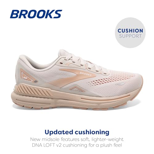 Brooks Women's Adrenaline GTS 23 Supportive Running Shoe - Crystal Grey / Villa / White, Size 11
