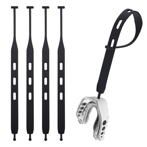 10 Pack Football Mouth Guard Tether Straps - Black, 18.1cm