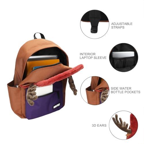 17-Inch Chopper Character Backpack with Laptop Sleeve & Water Bottle Pockets