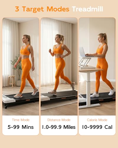 White TKWRUN Under Desk Walking Treadmill with Incline, Remote, 300Lbs Capacity
