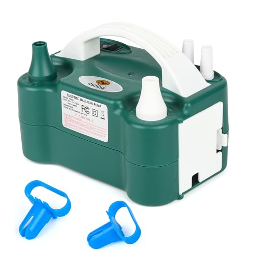 Dark Green Portable Electric Balloon Pump with Dual Nozzles for Party Decorations