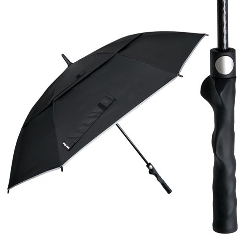 GRIP KING Golf Umbrella + Golf Grip Trainer Double Canopy Vented Windproof Waterproof Automatic Open (62 inch)