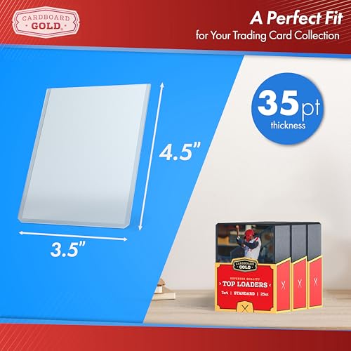 Cardboard Gold 35pt Top Loaders for Cards - 1000 Count, 3x4 Hard Sleeves - Brand Variation