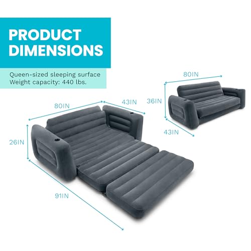Inflatable Sofa Bed Set with 2 Chairs & Ottoman – Queen & Twin Size Lounge Furniture