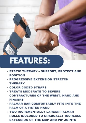 SOFTPRO WHFO Grip Orthosis for Left Hand, Large - Wrist, Finger Support for Arthritis & Deviation