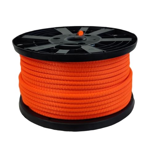 3/8 Inch Neon Orange Polyester Rope - High Visibility Utility Rope, 250 ft Spool