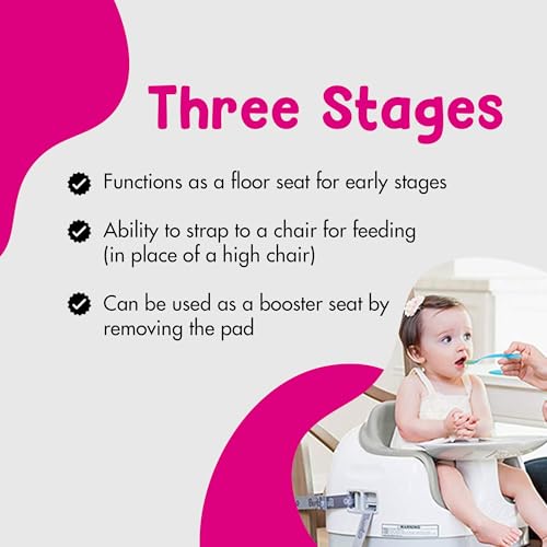 Bumbo 3-in-1 Portable Infant Booster Seat with Tray - Taupe, 1 Pack, 6-36 Months