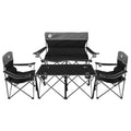 Northroad Black Foldable Camping Chair Set of 4 with Table - Portable Outdoor Furniture