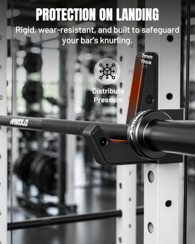 Mikolo Heavy Duty J Hooks for 2x2 Power Rack – Steel Barbell Holders for Home Gym