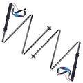 Carbon Fiber Trekking Poles - 110cm Ultralight Collapsible Hiking Sticks with Anti-Shock & Quick Lock System - Black