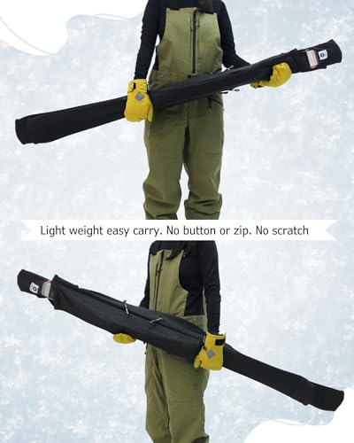 MONS Snow Skis Protection Fabric Sleeve Cover Wide Open Easy Pack M