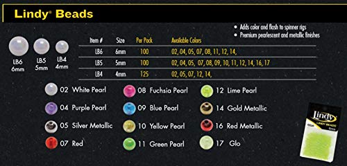 Blue Pearl Beads for Fishing Spinner Rigs - 5mm Pack of 100