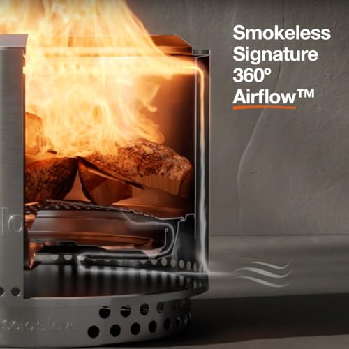 Solo Stove Bonfire Essential Bundle - 19.5-Inch Smokeless Fire Pit with Stand and Lid - Silver