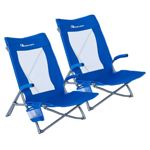 Blue MOON LENCE 2 Pack Portable Folding Beach Lawn Chairs for Adults Camping Outdoor