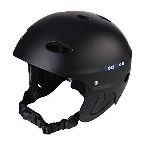 Matte Deep Black Adult Kayaking Wakeboarding Helmet - Large