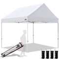 Eurmax 10x10 White Pop Up Canopy Tent with Rolling Storage Bag & Sandbags