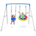 Trekassy Backyard Swing Set with Saucer & Toddler Swing, Heavy-Duty A-Frame, Supports 440lbs