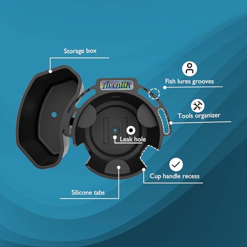 Multi-Functional Kayak Cup Holder with Tool Storage Box - Track Mount, Non-Slip, Durable Boat Gear Organizer