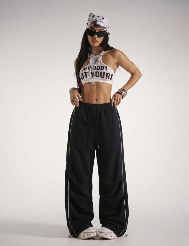 Women’s Wide Leg Parachute Dance Pants X-Small Black - Nev Studio