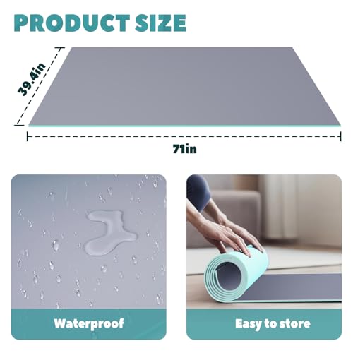 Portable Dance Floor Mat 5mm PVC Non-Slip Reusable 3.3x5.9ft for Ballet Jazz & All Styles