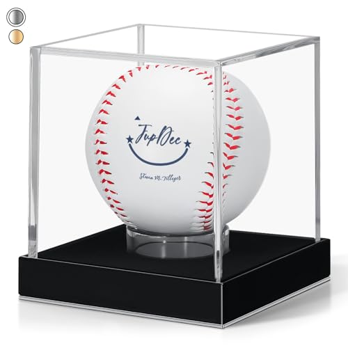 Baseball Display Case Silvery for Autograph Ball - Clear Acrylic with Velvet Interior - 1 Pack