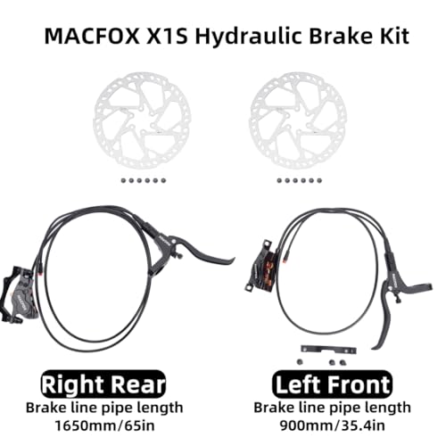 MACFOX E-Bike Four-Piston Hydraulic Disc Brake Set for X1S, X7, X2 Models