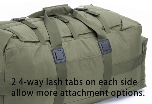 Large Military Duffle Bag Backpack 85L Tactical Field Gear Army Deployment Olive Drab