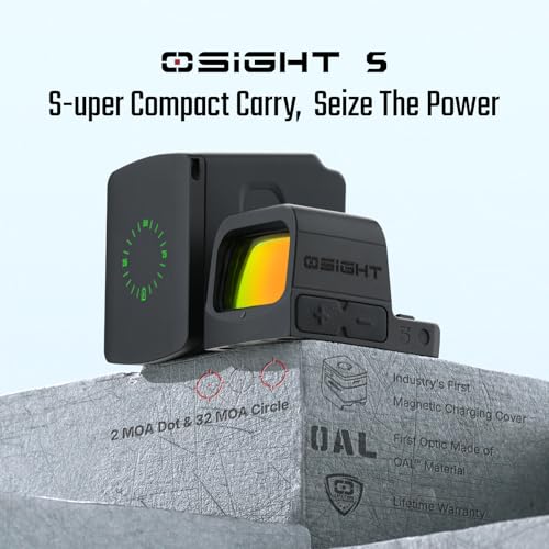 OSIGHT S Red Dot Sight Black 2-32 MOA Multi-Reticle RMSc Footprint Enclosed Optic