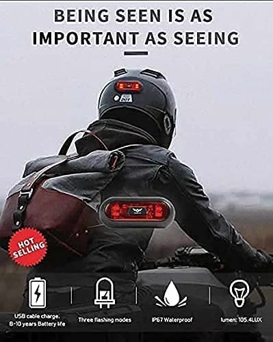 VERSATTA LED Motorcycle Helmet Light, Bike Bicycle Rear Red Safety Light, Helmet Light, Warning Tail Lights, Helmet Light for Night Riding with USB Chargeable Cable Small