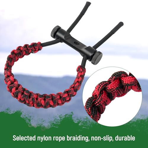 Adjustable Compound Bow Wrist Sling - Green Camouflage
