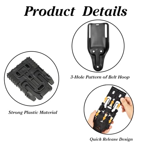 Black QLS Quick Locking System Kit with Fork & Duty Receiver Plate for Tactical Use - Mid/Low