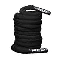 Heavy Battle Rope 30Ft 40Ft 50Ft with Sleeve & Textured Handles – Home Gym Fitness Equipment Variation of BlackWithSleeve 1.5 x 30 ft